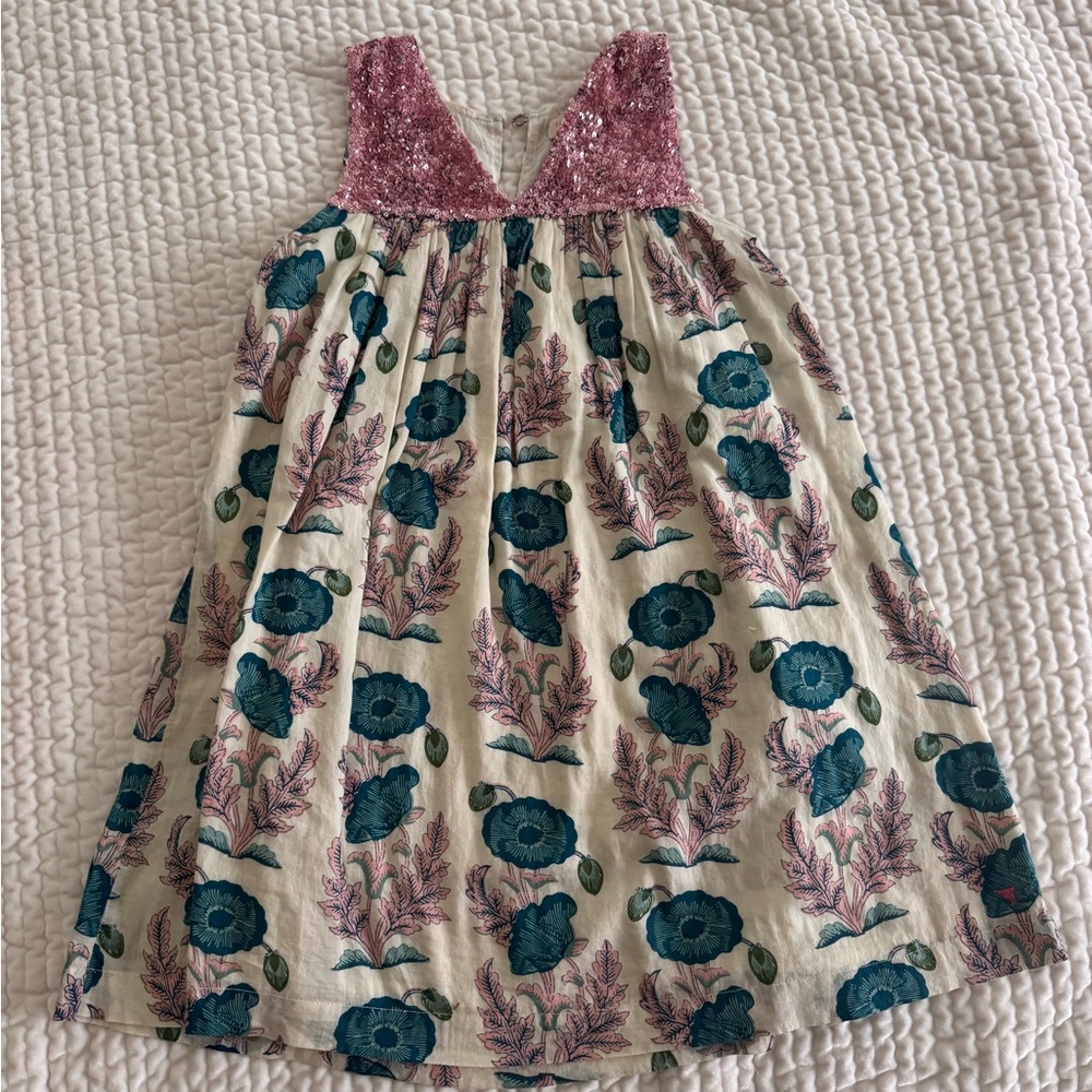 Pink Chicken Pink Sequin and Floral Dress